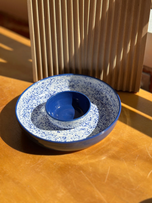 Lil Dip Bowl in Blue Splatterware