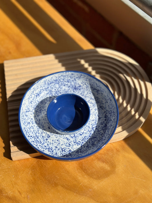 Lil Dip Bowl in Blue Splatterware